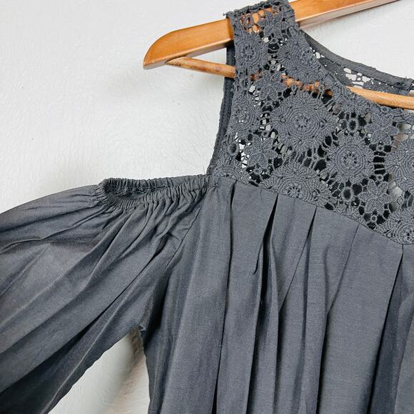 NEW! Doe & Rae Crochet Top Tunic Blouse 3/4 Sleeves - S - Picture 3 of 5